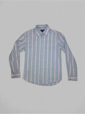 Bonobos Men’s Slim Fit Oxford Striped Button Down Shirt Light Blue Pink - S